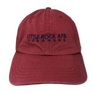 Little Rock AFB Arkansas Slideback Hat Red OSFA Embroidered Adjustable